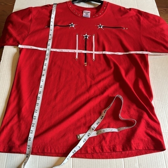 Shipshe-L-Patriotic denim L/S button-down Shirt with matching T-shirt. - Picture 15 of 16